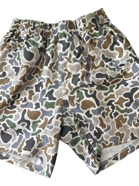 Men's Camouflage Elastic-Waist Shorts - Brown/Green/Gray